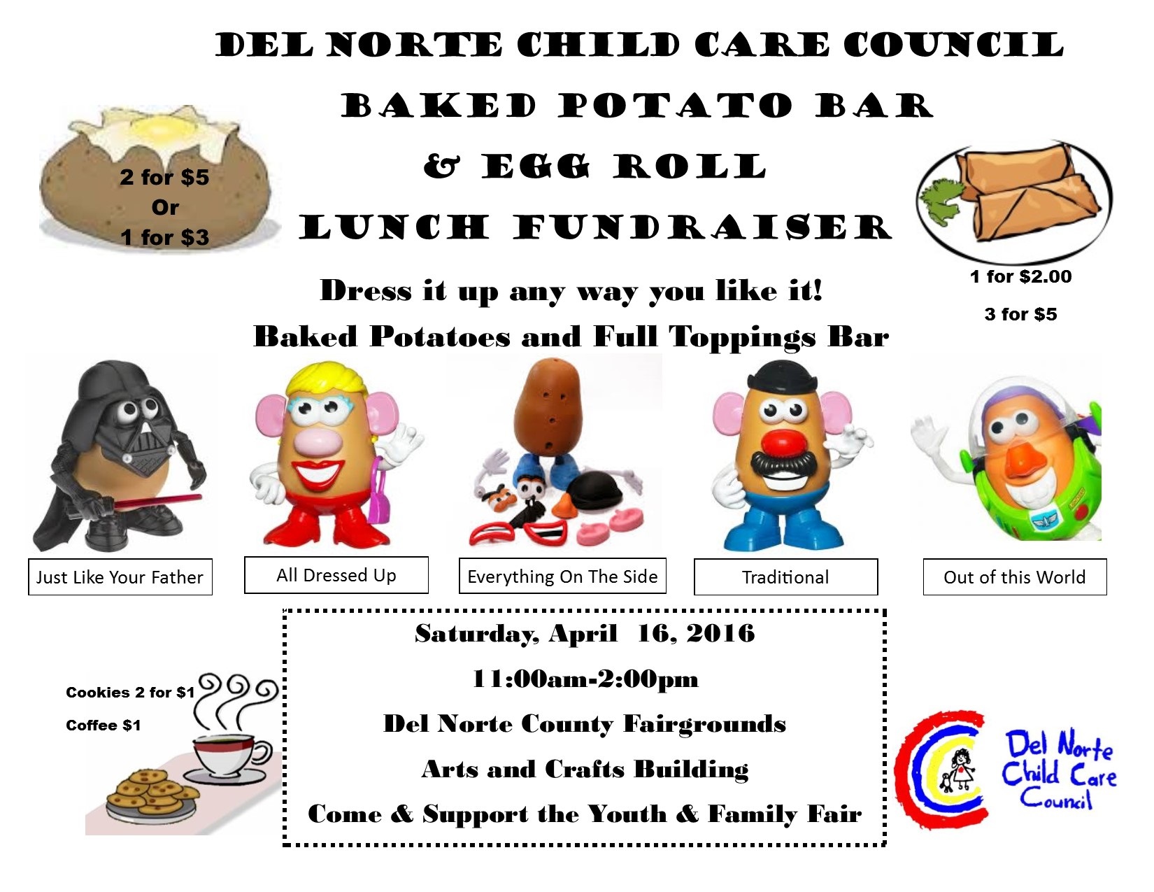 Baked Potato Bar Egg Roll Lunch Fundraiser Del Norte Child Care Council baked-potato-bar-egg-roll-lunch-fundraiser-del-norte-child-care-council
