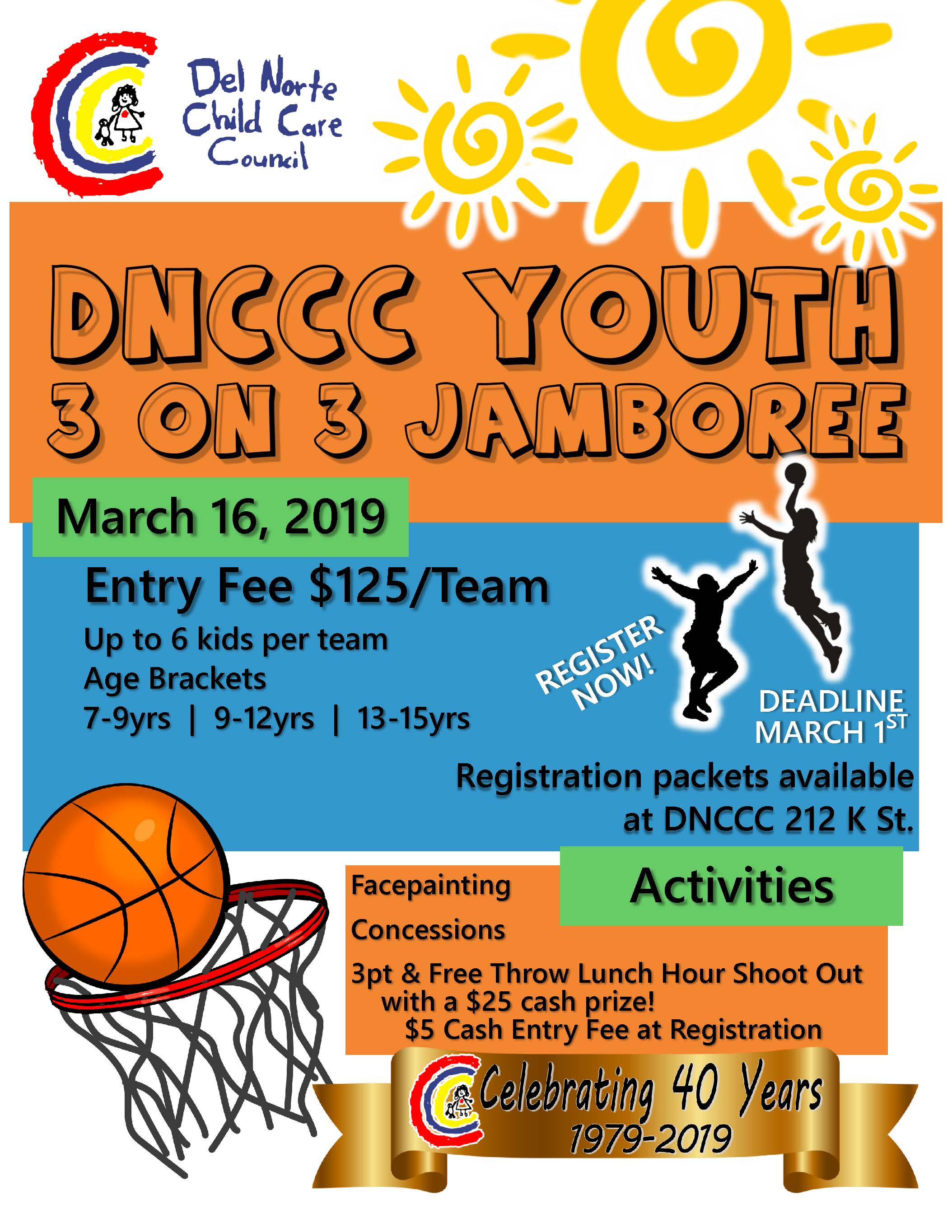 Youth 3 on 3 Jamboree Basketball Tournament Del Norte Child Care Council